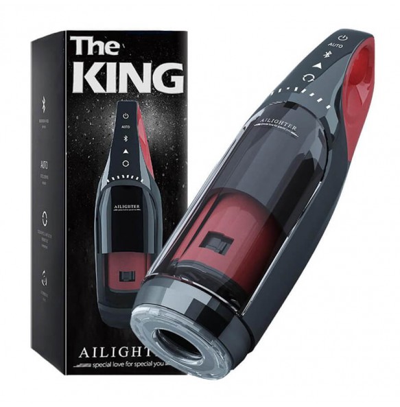 AILIGHTER - The King Piston Auto Retractable Rotation Heating Bluetooth Masturbation Cup (Chargeable - Black)